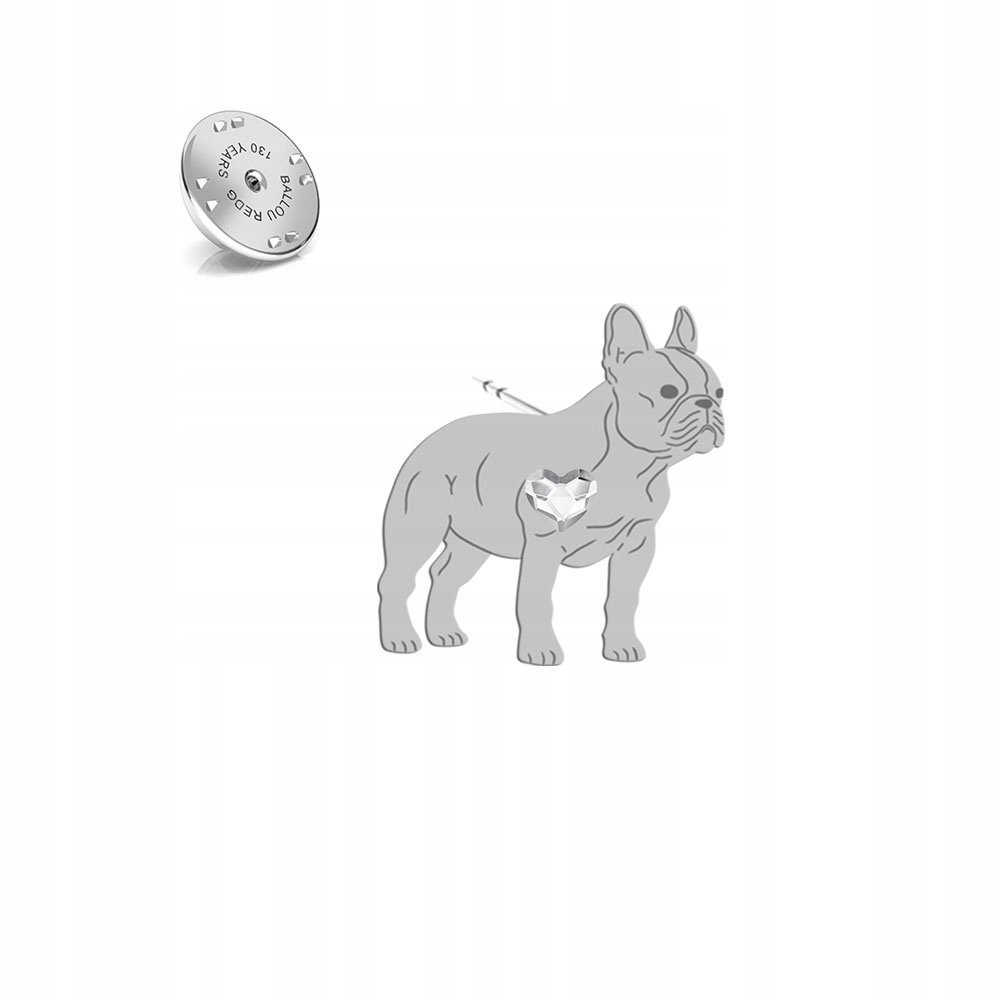 Wpinka Srebrna Bulldog Francuski 925 Prezent Biżuteria DEDYKACJA GRATIS