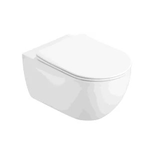 Mexen Carmen miska wc Rimless Tornado z deską wolnoopadającą slim, duroplast, biała połysk - 3088L4000T - Miski WC - miniaturka - grafika 1