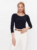 Bluzki damskie - Tommy Hilfiger Bluzka WW0WW38869 Granatowy Slim Fit - miniaturka - grafika 1
