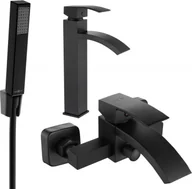 Zestawy baterii łazienkowych - Mexen Libra R77 zestaw wannowy, czarny - 745113R77-70 - miniaturka - grafika 1