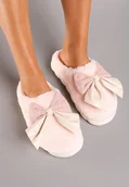 Kapcie damskie - Różowe Kapcie z Dużą Kokardą i Futerkiem Naonelle - miniaturka - grafika 1