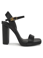 Sandały damskie - Tommy Hilfiger Sandały High Heel Leather Sandal FW0FW08534 Czarny - miniaturka - grafika 1