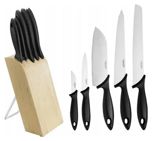 Fiskars Essential 1023782 5 noży + Blok brązowy - Noże kuchenne - miniaturka - grafika 1