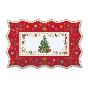 Easy life Półmisek Porcelanowy Magic X-Mass Balls Czerwony 35 X 23 Cm Wh - Miski i półmiski - miniaturka - grafika 1