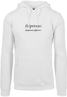 Bluzy męskie - Mister Tee Męska bluza z kapturem Depresso, biały, XXL - miniaturka - grafika 1