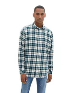 Koszule męskie - TOM TAILOR koszula męska, 33845 - Off White Deep Green Check, XXL - miniaturka - grafika 1