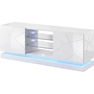Szafki RTV - Cama MEBLE MEBLE Szafka RTV QIU 160 MDF biały połysk/ biały połysk - miniaturka - grafika 1