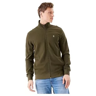 Garcia Męski kardigan sweter z dzianiny, ciemnozielony, L - Swetry męskie - miniaturka - grafika 1