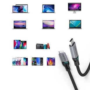 Choetech 2x kabel przewód USB Typ C - USB Typ C Power Delivery 100W 5A 1,8m czarny (MIX00073) - Kable USB - miniaturka - grafika 7