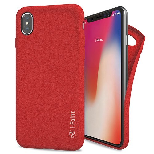 i-Paint Etui ochronne Piaskowe etui na telefon komórkowy iPhone X - czerwone
