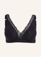 Biustonosze - Hanro Biustonosz Trójkątny Cotton Lace schwarz - miniaturka - grafika 1