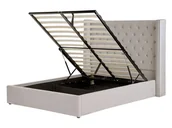 Łóżka - Łóżko z pojemnikiem welurowe 140 x 200 cm jasnoszare LUBBON - miniaturka - grafika 1