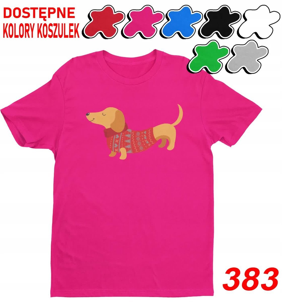 Dziecięca Koszulka Z Nadrukiem Wybór Święta Psy Piesek Prezent-L 146-152