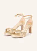 Sandały damskie - Unisa Sandały Selena gold - miniaturka - grafika 1