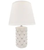 Lampy stojące - Lampa stołowa nocna z kryształkami biała z białym kloszem glamour 35 cm - miniaturka - grafika 1