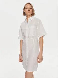 Calvin Klein Sukienka koszulowa K20K206697 Biały Relaxed Fit - Sukienki - miniaturka - grafika 1