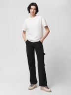 Spodnie damskie - Damskie jeansy straight Outhorn OTHWSS24TTROF721 - czarne - miniaturka - grafika 1