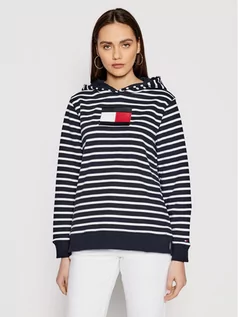 Bluzy damskie - Tommy Hilfiger Bluza Abo Flag WW0WW32440 Granatowy Regular Fit - grafika 1