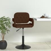 Krzesła - shumee shumee Obrotowe krzesło stołowe brązowe obite tkaniną - miniaturka - grafika 1