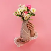 Podpórki do książek - Wazon Home of Nature Brass, jasny beż - miniaturka - grafika 1