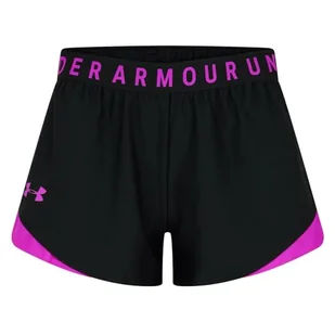 Under Armour Tech Play Up Szorty - Czarny / / Super Różowy - XL - Spodenki damskie - miniaturka - grafika 1