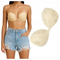 Biustonosze - Biustonosz samonośny beżowy koronkowy - B - miniaturka - grafika 1