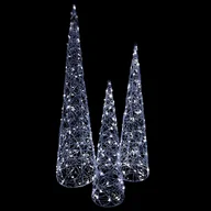 Ozdoby bożonarodzeniowe - Choinka LED świecąca ozdoba świąteczna dekoracja zestaw 3 sztuki 100/80/60cm - miniaturka - grafika 1