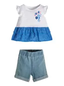Spodenki damskie - Guess Komplet t-shirt i szorty jeansowe A3GG13 K6YW0 Kolorowy Regular Fit - miniaturka - grafika 1