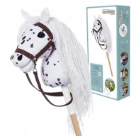 Maskotki i pluszaki - Koń na kiju Hobby Horse HOPPIHORSE A4 Leopard - biały, maść tarantowata Tootiny - miniaturka - grafika 1