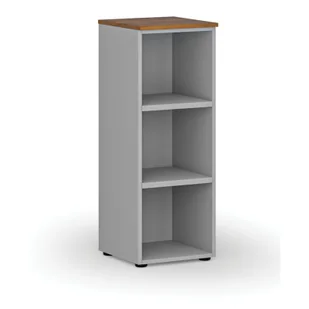 Regał biurowy PRIMO GRAY, 1087 x 400 x 420 mm, szary/orzech - Regały biurowe - miniaturka - grafika 1