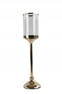 Lampiony i znicze - Świecznik Glamour Lampion Złoty 43 cm - miniaturka - grafika 1