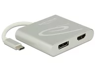 Części i akcesoria do laptopów - Delock Splitter video USB-C > HDMI + DisplayPort czarny (87716) - miniaturka - grafika 1