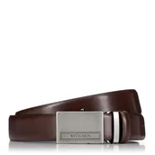 Paski - Męski pasek ze skóry z klamrą w logo ciemny brąz - miniaturka - grafika 1