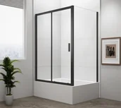 Kabiny prysznicowe - POLYSAN Kabina prysznicowa prostokątna uniwersalna drzwi przesuwne DEEP 90x110x165 szkło transparentne kolor BLACK (czarny mat) MD1116B-02 - miniaturka - grafika 1