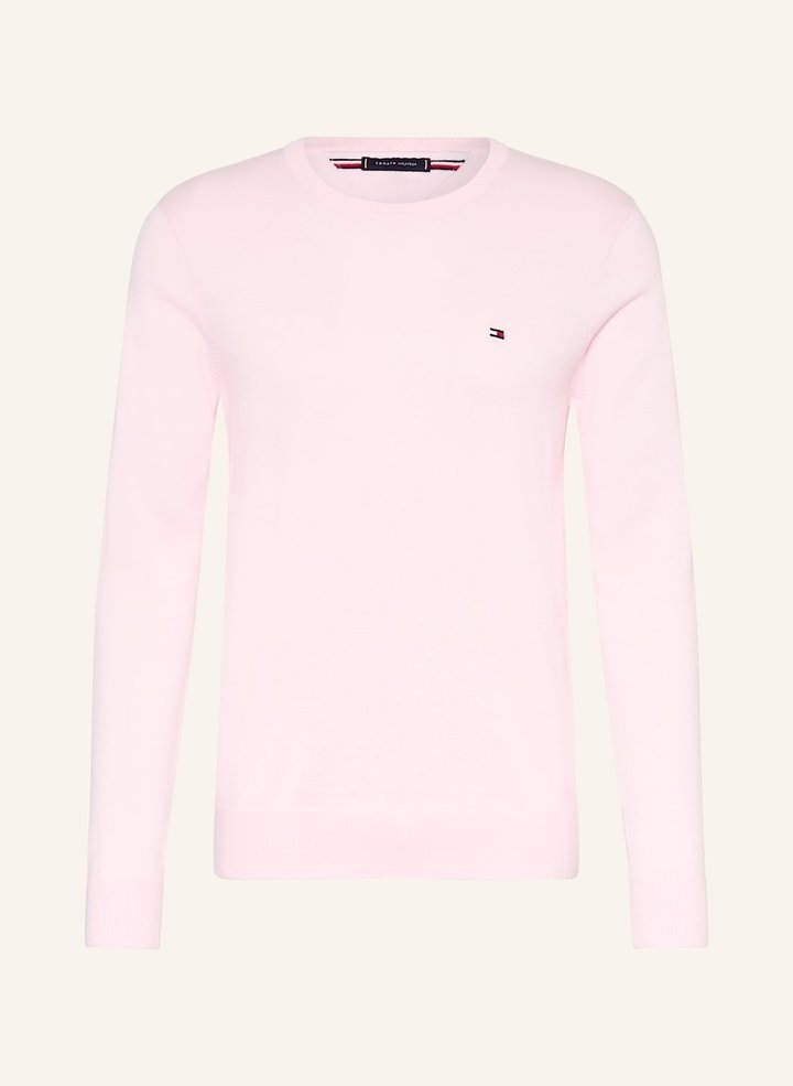 TOMMY HILFIGER RÓŻOWY DOPASOWANY SWETER DAMSKI Z BAAWEŁNY XL 17BA