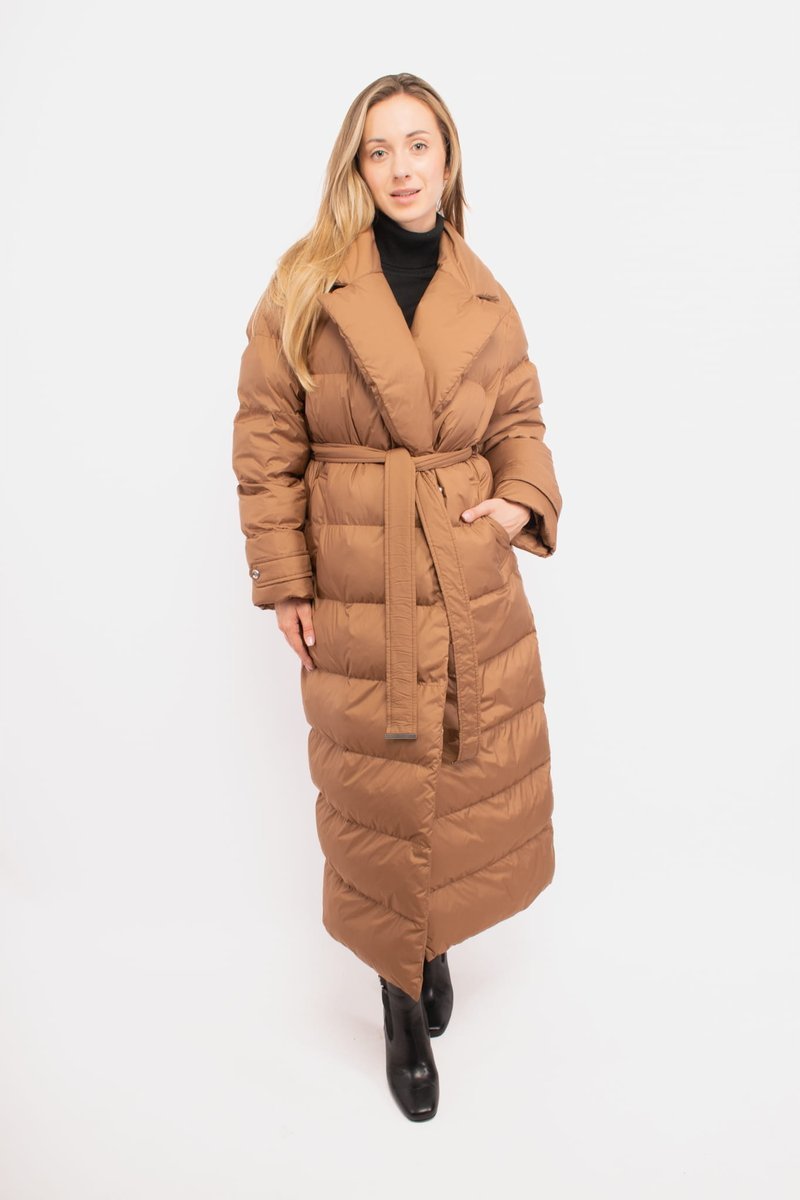 Płaszcz damski PINKO 103829 A0L5 brązowy - Jackets: 36