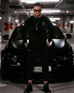 Komplet męski OLAVOGA CARGO 2024 czerń M - Fashionplace - Dresy męskie - miniaturka - grafika 1