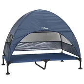 Legowiska dla psów - vidaXL Podwyższone legowisko dla psa z zdejmowanym dachem Granatowe XL Stal - miniaturka - grafika 1