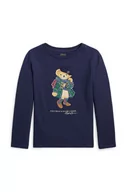 Bluzki dla dziewczynek - Polo Ralph Lauren longsleeve dziecięcy kolor granatowy - miniaturka - grafika 1