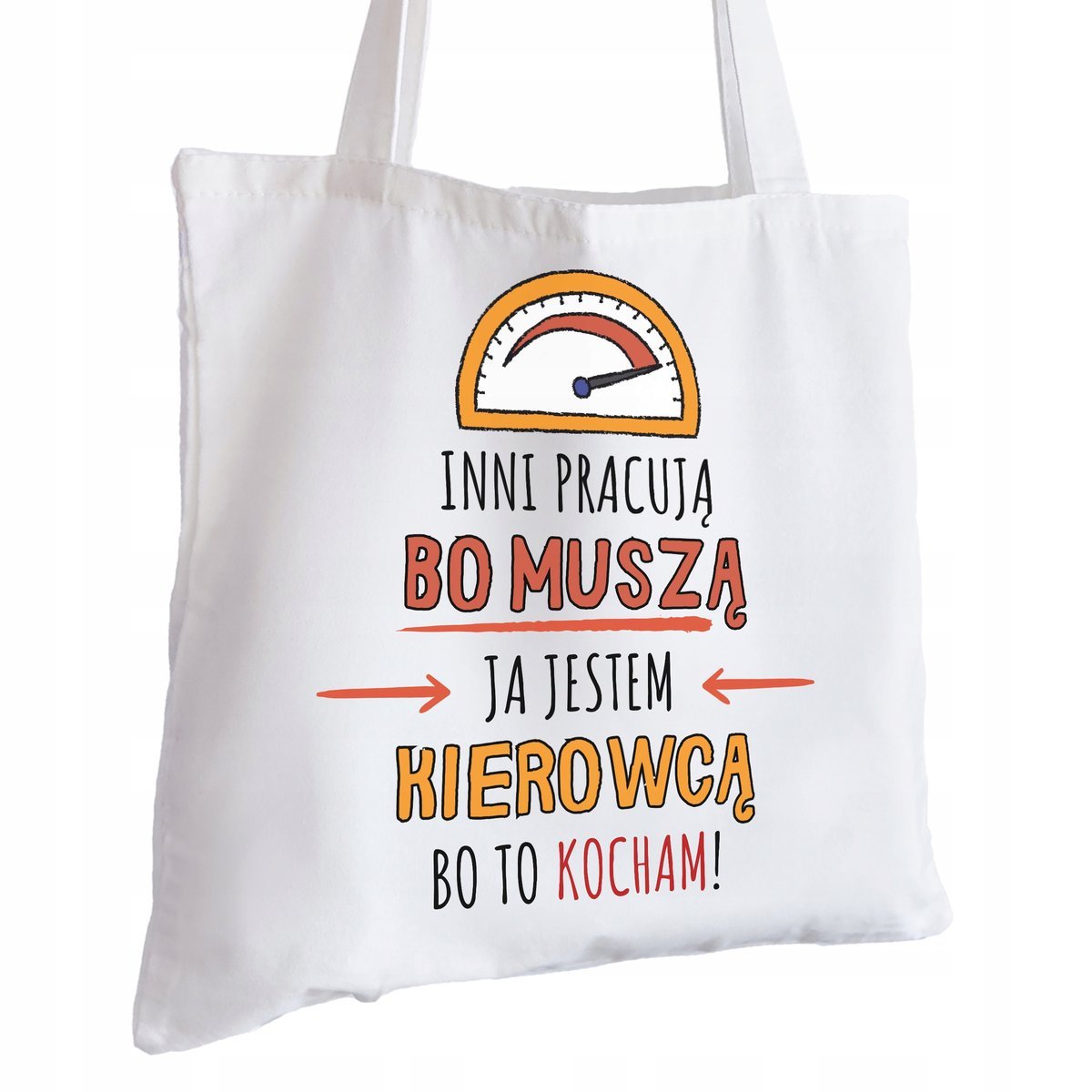 Torba Bawełniana biała dla Kierowcy Na Prezent ekologiczna Trwały Nadruk