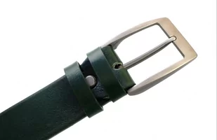 Pasek Skórzany Męski PAS-MAX (PL) Gładki 40 mm Skóra Licowa BUTELKOWA ZIELEŃ - Paski - miniaturka - grafika 4