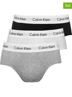 Majtki męskie - Calvin Klein Slipy (3 pary) w kolorze jasnoszarym, białym i czarnym - grafika 1