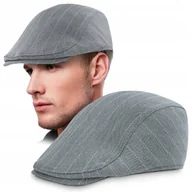 Czapki męskie - KASZKIET Męski na Lato Czapka w Jodełkę Casual SZARONIEBIESKI Pako Jeans - miniaturka - grafika 1