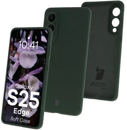 Bizon Silikonowe etui Soft Case do Galaxy S25 Edge, ciemnozielone - Etui i futerały do telefonów - miniaturka - grafika 1