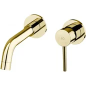 Baterie umywalkowe - FDesign Flusso bateria umywalkowa podtynkowa kompletna złoty połysk FD1-FLS-3PA-55 - miniaturka - grafika 1