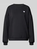 Swetry damskie - Sweter o kroju relaxed fit z wyhaftowanym sercem Model 'TALIA' - miniaturka - grafika 1