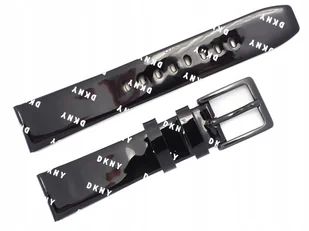 Pasek do zegarka DKNY NY2805 18 mm czarny lakierowany logo oryginał - Akcesoria do zegarków - miniaturka - grafika 1