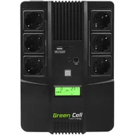 Zasilacze awaryjne UPS - UPS Green Cell Zasilacz awaryjny UPS Green Cell AiO z wyświetlaczem LCD 800VA UPS07 - miniaturka - grafika 1