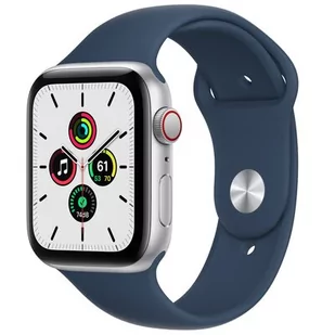 Apple Watch SE GPS + Cellular 44mm Silver Alu Black Sport Niebieski MKRY3WB/A - Smartwatch - miniaturka - grafika 1