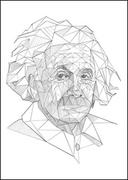 Plakaty - Plakat, Geometryczny Albert Einstein, 70x100 cm - miniaturka - grafika 1